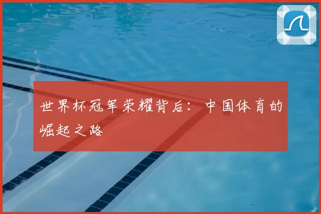 世界杯冠军荣耀背后:中国体育的崛起之路