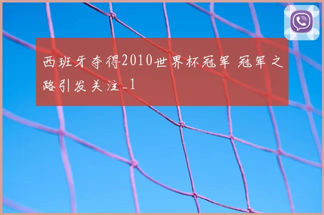 西班牙夺得2010世界杯冠军 冠军之路引发关注_1
